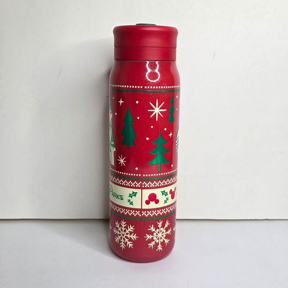 Disney Parks Starbucks Holiday Fair Isle 20 oz Stainless Steel Water Bottle NEW - Picture 3 of 7